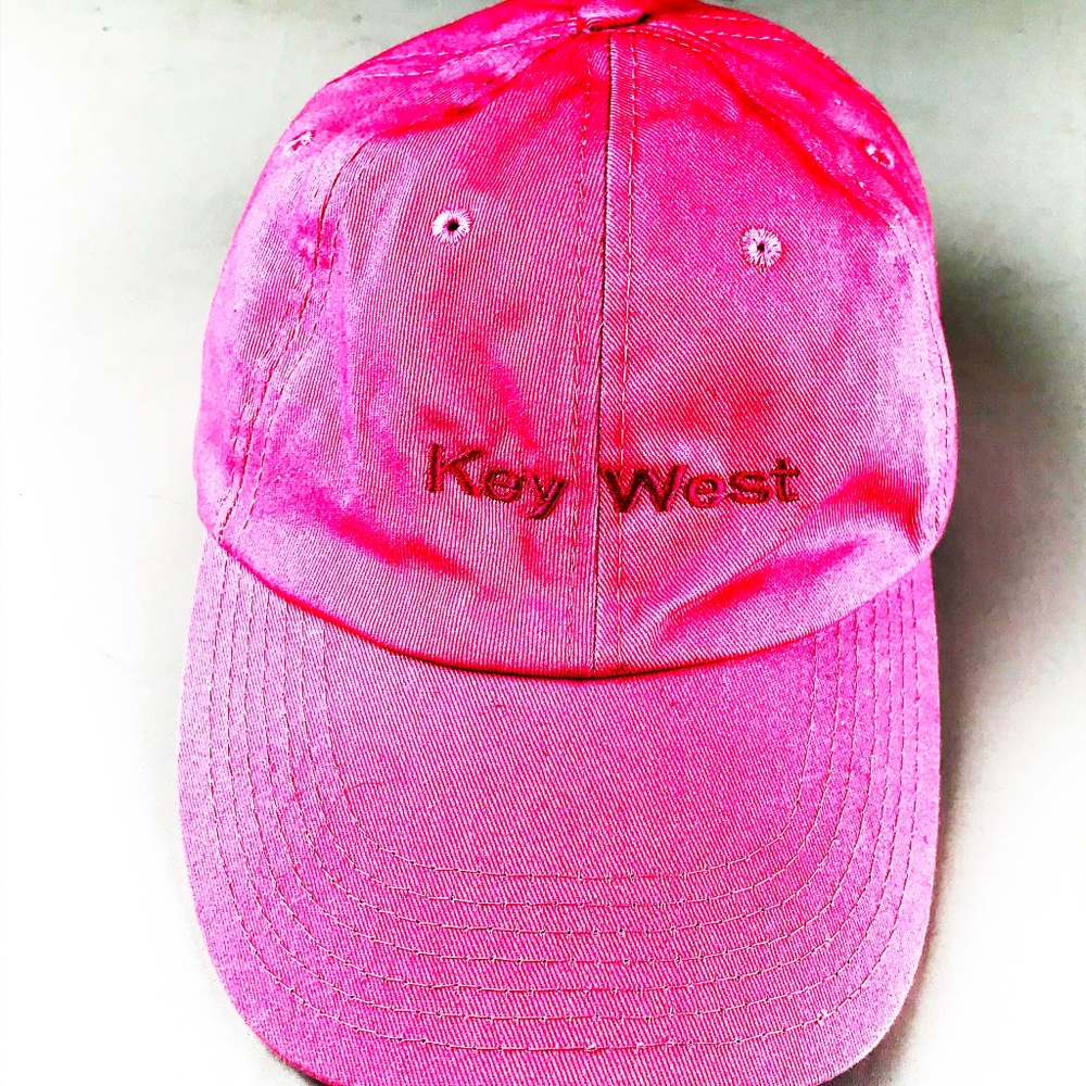 KEY WEST FL PINK BASEBALL HAT EMBROIDERED ADJ  H28